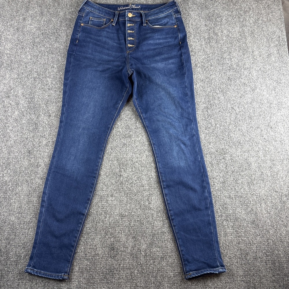Universal Thread Jeans Womens 12/31R High Rise Skinny Button Fly Blue Stretch